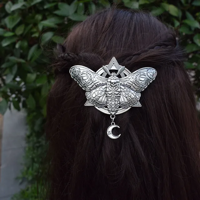 Forcine Goth Ali Di Pipistrello Argento - Confezione Da 2 - Accessorio Capelli Halloween E Stile Dark - Foto 3