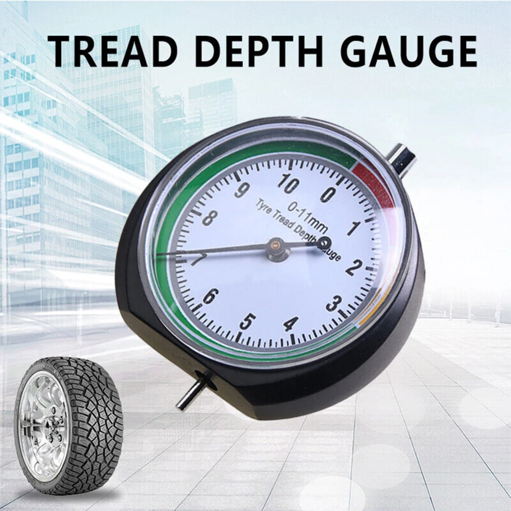 

Car Wheel Tire Pressure Tread Depth Gauge Professional Dial Type Pointer Meter 0-11mm Tire Condition Monitor Display Measure