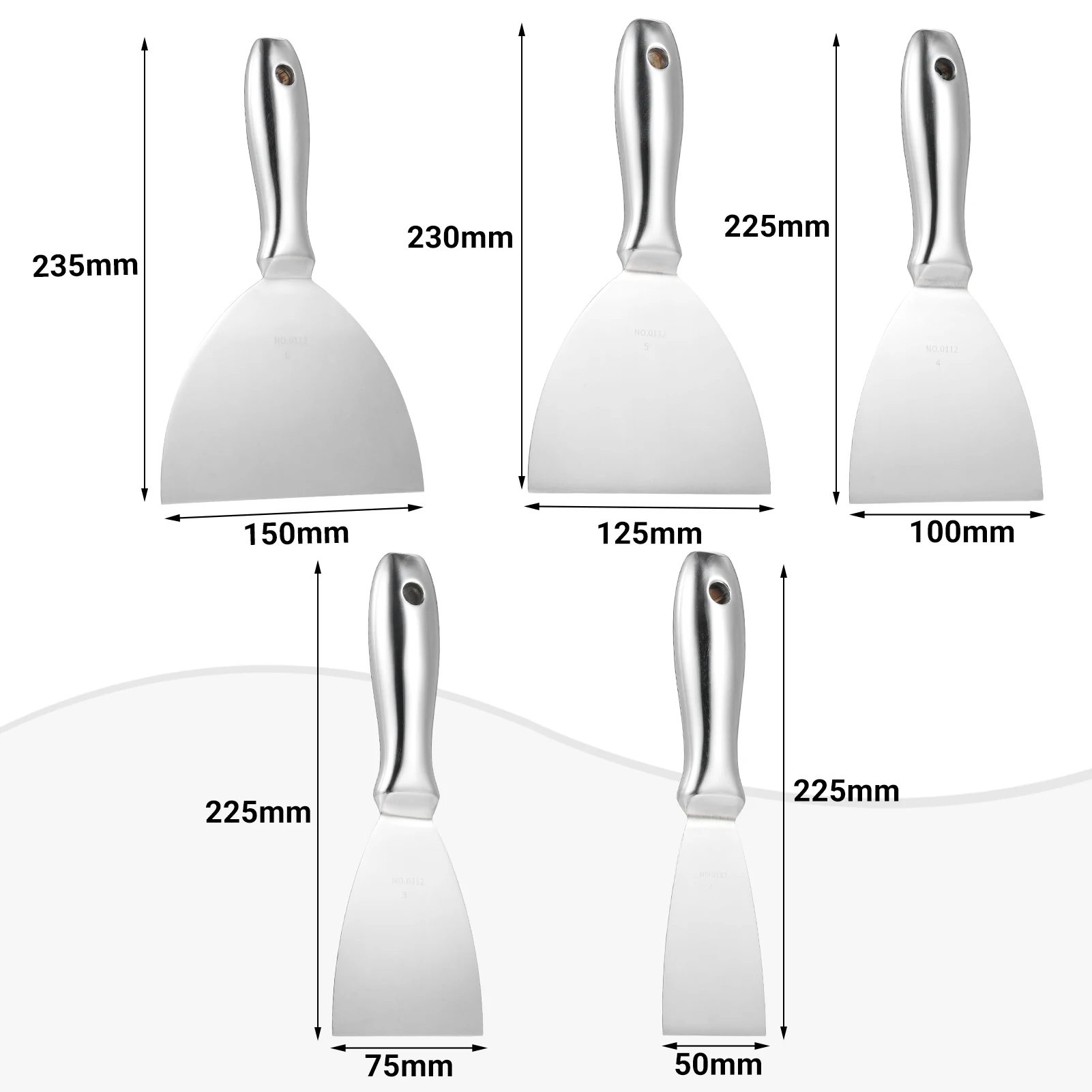PENGGONG Putty Knife Set 1.5/2/3/4/5/6/8 inch Scraper Spackle Knife Paint Scrape