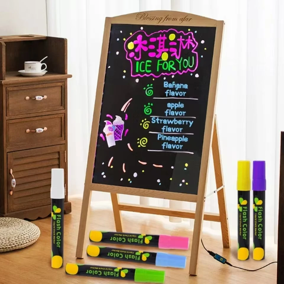 2026 액체 분필 지울 수 있는 LED 형광 마커 화이트보드 그래피티 칠판 유리창 그림 광고 분필