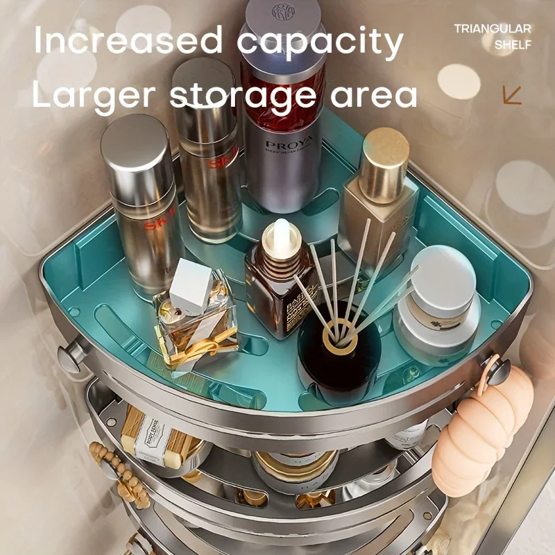 Bathroom Shelf Kitchen Storage Organizer Aluminum Alloy Shampoo Rack Shower Shelf Bathroom Accessories No Drill Shelf 4