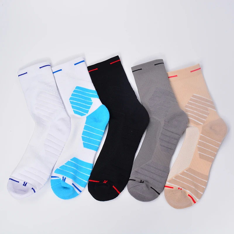 1 Pairs Sports Socks Middle Breathable Thickened Towel Bottom Fitness Running Cycling Hiking Basketball Socks Men calcetines