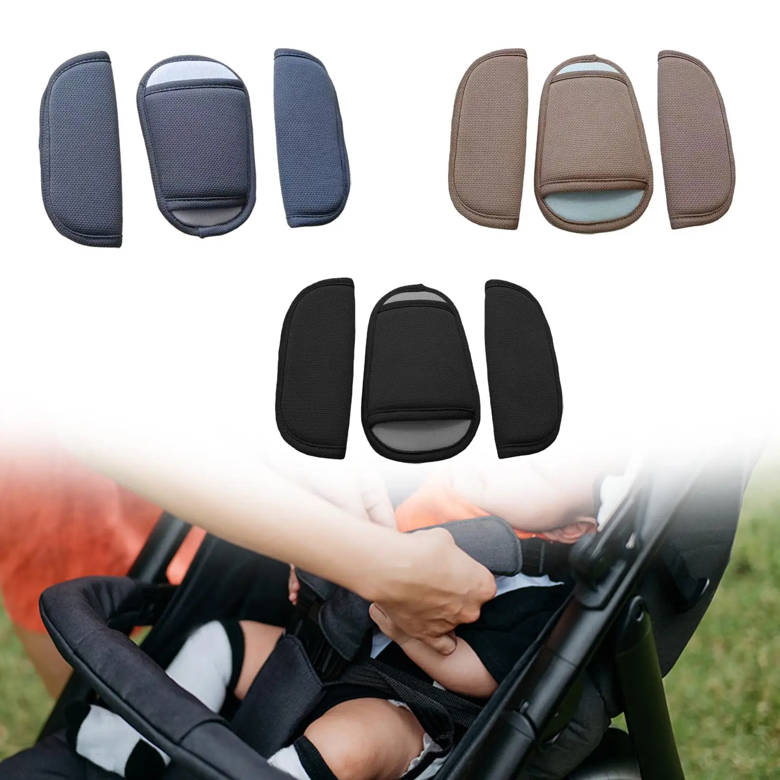 3Pcs Stroller Shoulder Strap Cover Baby Stroller Seat Strap Cover for Kids Seat Booster Seat Belt Strap Car Seat Newborns