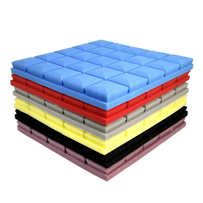 6 pcs 50x50x3cm 스튜디오 어쿠스틱 폼 방음 벽 패널 사운드 흡수 처리 웨지 보호 방음 스폰지
