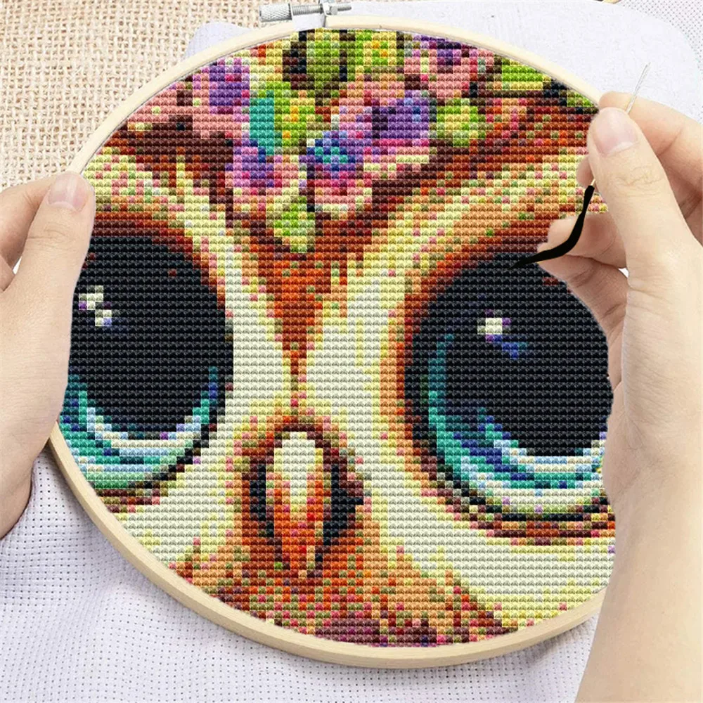 Embroidery Kits Owl Animal DIY Gift Printed Canvas Needlework Painting Cross Stitch Flower Home Decoration 11CT 14CT