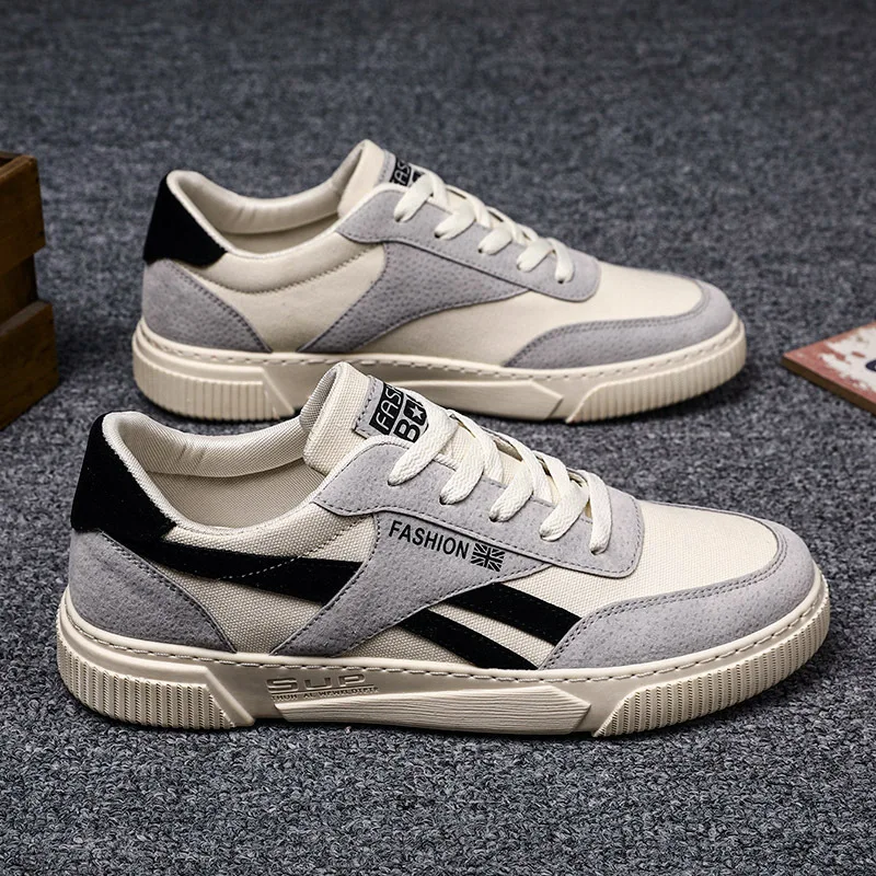 Spring New Men's Casual Shoes Outdoor Walking Men Canvas Shoes  Designer Fashion Flat Sneakers Breathable Lace Up Men Tenis Shoe 2