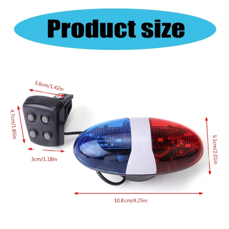 LED Warning Bike Polices Light Electric Horn Siren Children Bike Scooter Cycling Lamp Bicycles Accessories Enduring
