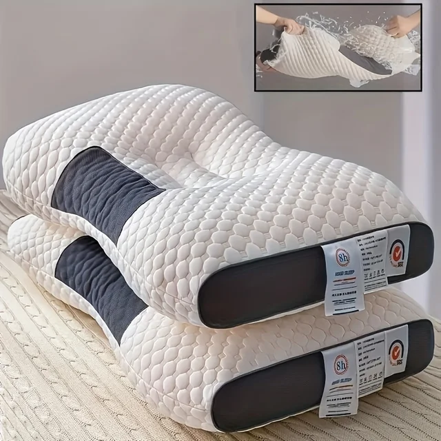 1pc Knitted Pillow Neck Protection, Sleep Massage Pillow Core, Home Pillow Moisture Absorption, Bedding Living Room Bedroom Deco 6