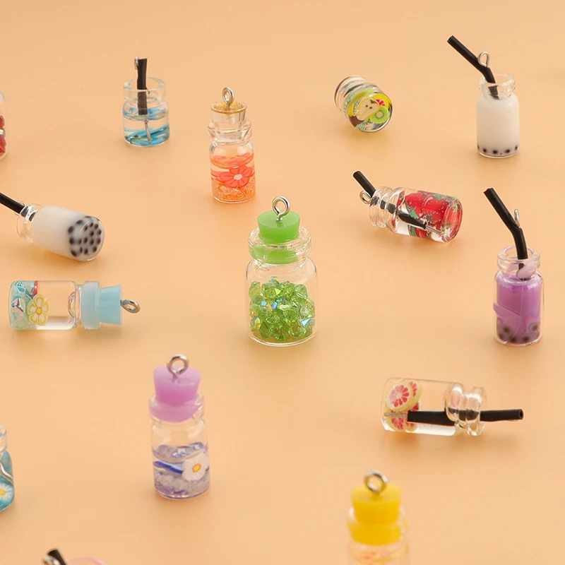 10Pcs 수 지 매력 과일 오렌지 사과 딸기 레몬 주스 펜 던 트 DIY 쥬얼리에 대 한 수 제 보석 귀걸이 목걸이 만들기