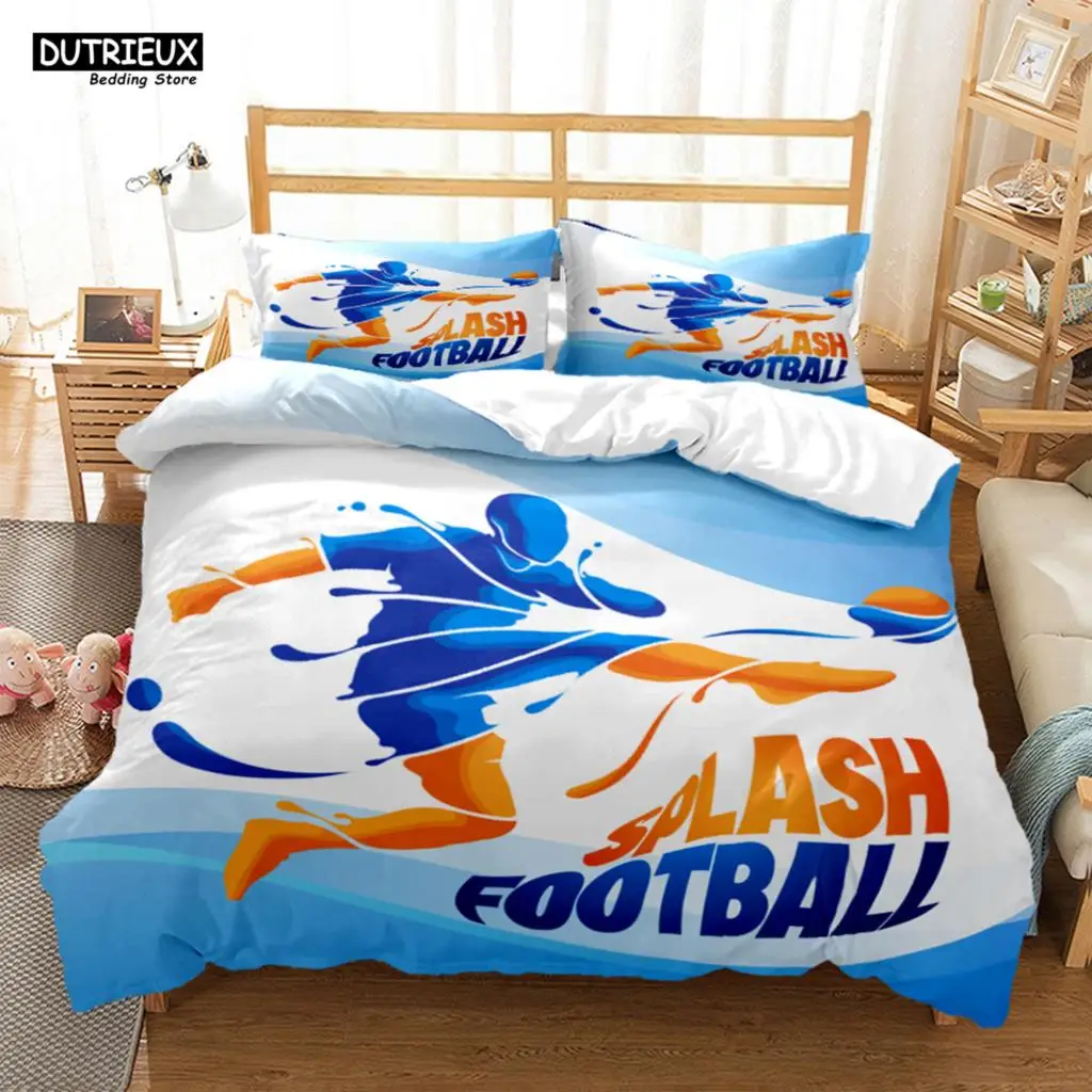 

3D Football Duvet Cover Soccer/ Football Digital Print Polyester Bedding Sets Child Kids Covers Boys Bed Linen Set For Teens