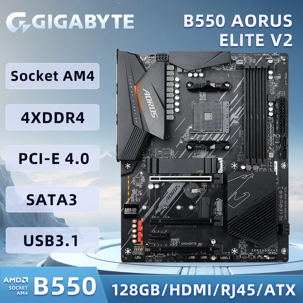 Scheda Madre Gigabyte B550 Aorus Elite V2 Amd B550 Atx Dual M.2 Pcie4.0 Scheda Madre Da Gioco Hdmi 2.0 Ddr4 Am4 B550 Scheda Madre Usata