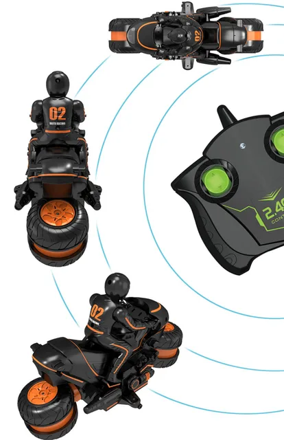 RC motorcycle boy drift car 2.4G electric sidewalk stunt car 360 degree rotation high-speed remote control car toy 4