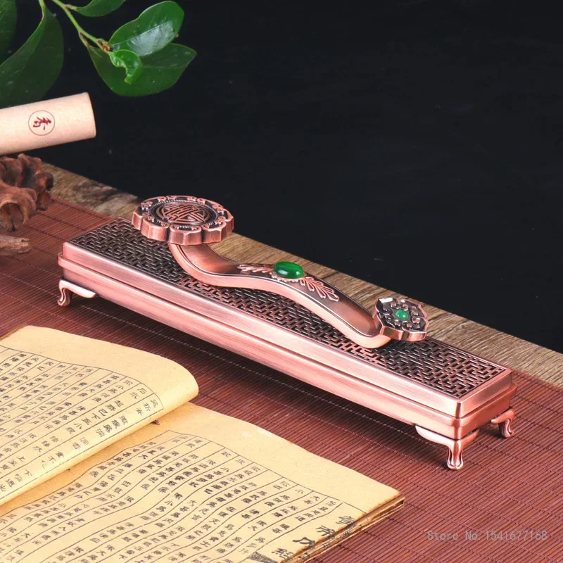 Creative Retro Ruyi Alloy Incense Burner, Lying, Household Indoor Line Aroma Rack, Living Room Bedroom Tea Table Decoration, 1Pc