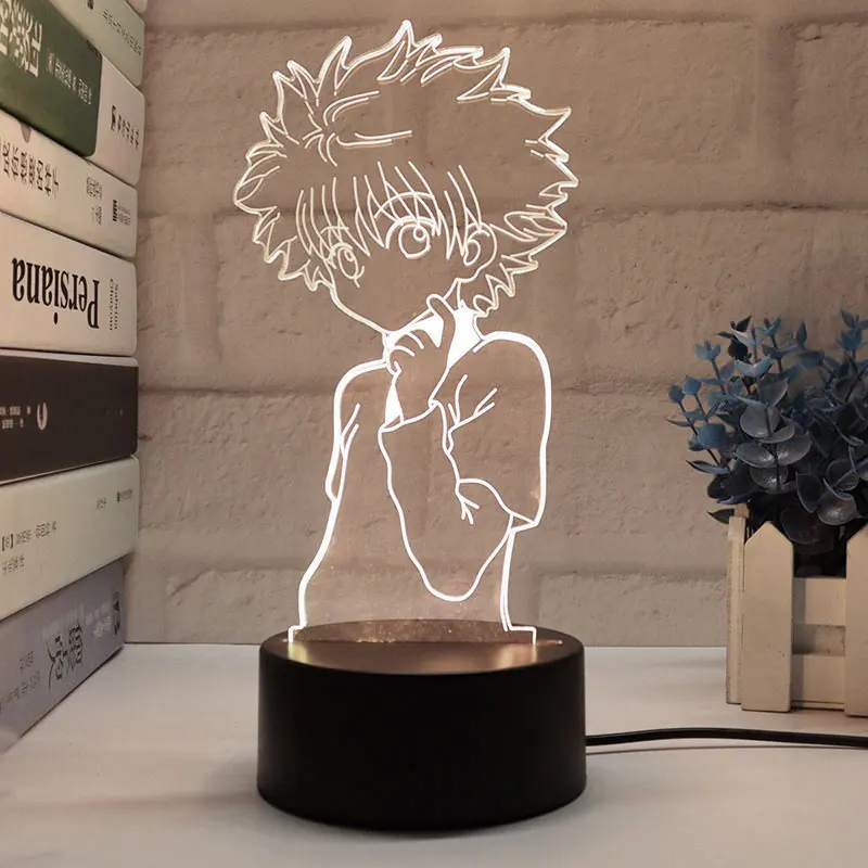 

2024 аниме Hunter X Hunter Nightlight Hisoka Kurapika, фигурка светодиодный Night светильник Killua Zoldyck, украшение на день рождения, рождественские подарки