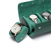 Embers vert montre rouleau 1 2 3 fentes luxe véritable montre boîte de rangement sac de voyage boîtier de montre boîte-cadeau pour Rolex 6
