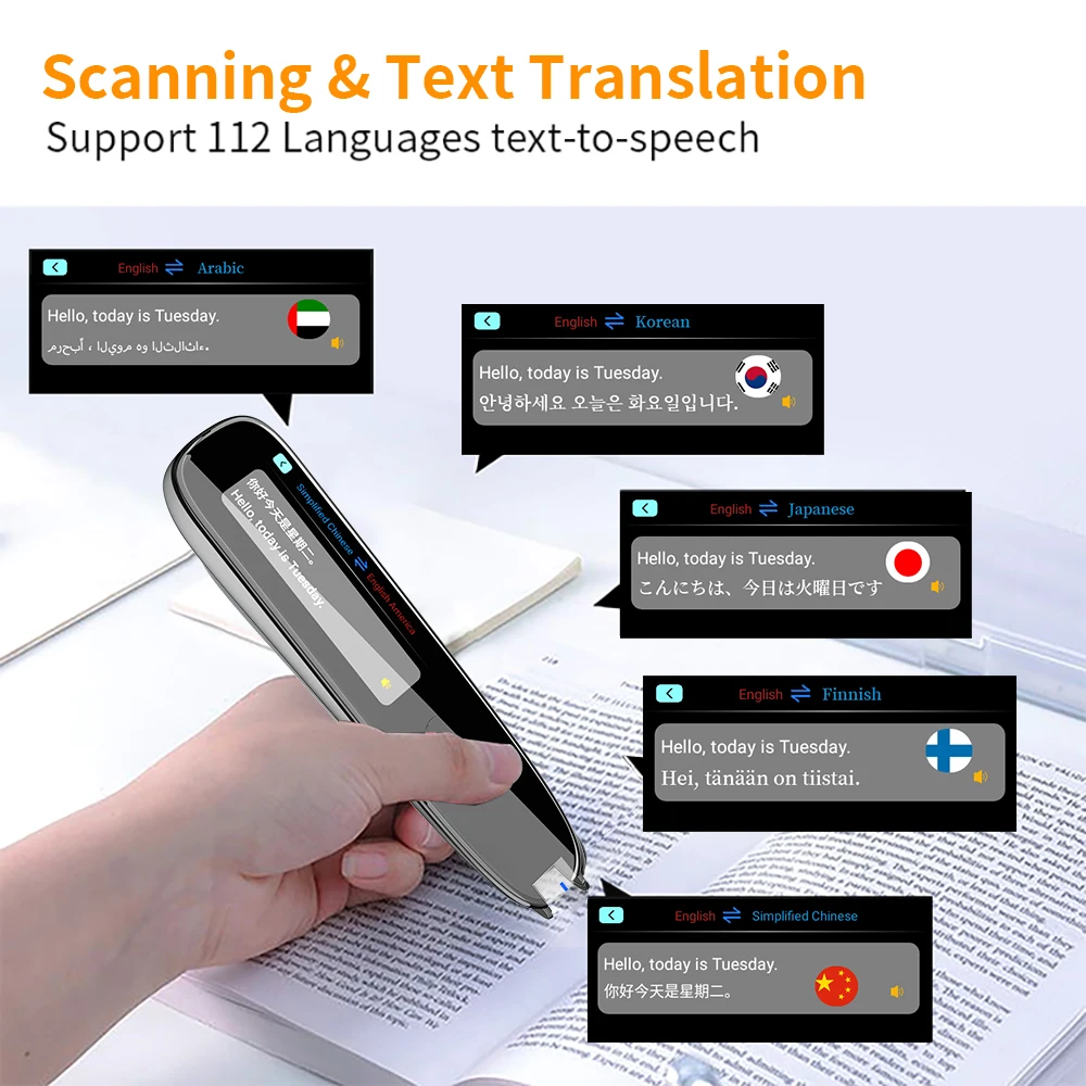 Scan Reader Pen X2/X3 Translatorand Reading Pen for Dyslexia Autism Smart Voice Scan Translator 112 languages translation voice translator language translator translation pen