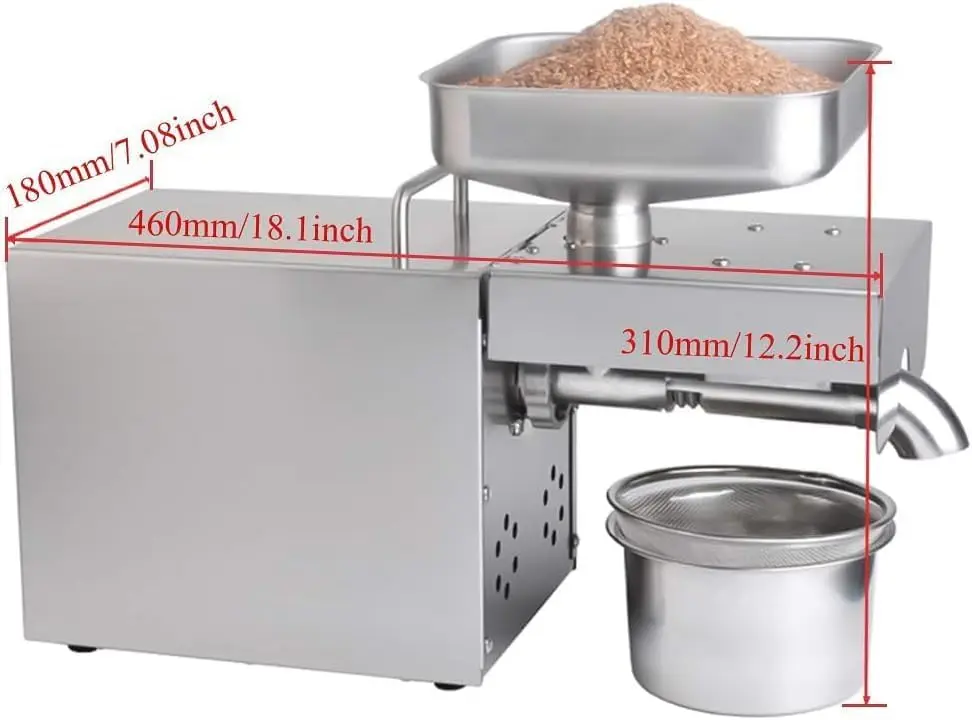 Kitchen Oil Press Machine Electric Automatic Oil Press Extractor Organic Oil Expeller Commercial Grade1500W - Image 3