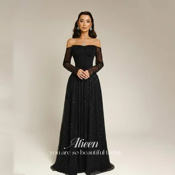 Aileen Customized Luxurious Evening Dresses for Special Occasions Black Women Evening Dress Vestidos De Festa Lace A-line Prom 1