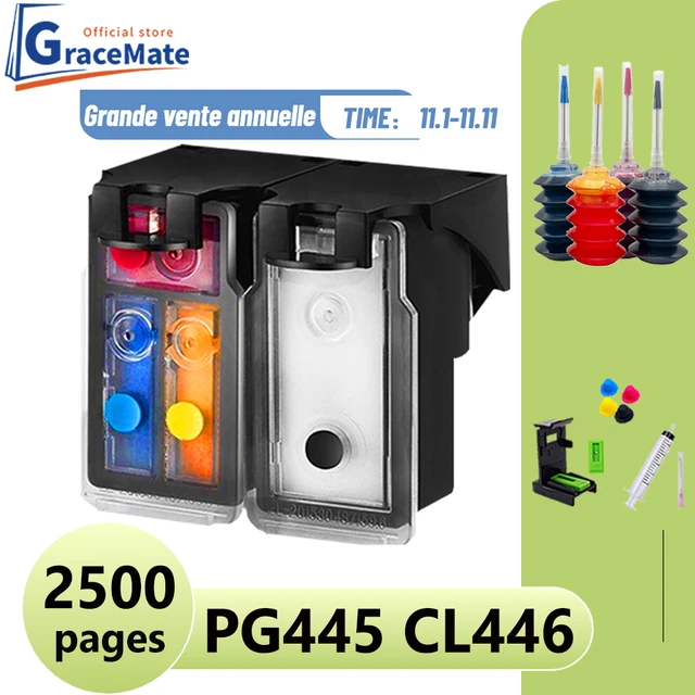 Cartouche d'encre rechargeable PG445 CL446, pour imprimante Canon Pixma  2545S MG2540 mg244 MG2540S MG3040 MG2940 - AliExpress