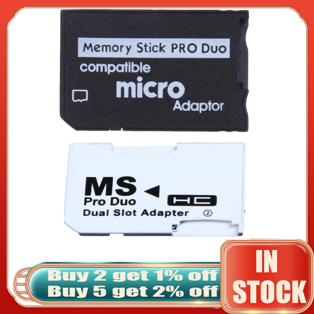 thumbnail image 1 of Lector de tarjetas Mini Memory Stick Pro Duo Nuevo adaptador de tarjeta Micro SD TF a MS Admite acceso a tarjetas de memoria SD de 2 GB y tarjetas TF de 16 GB, 1 of 5