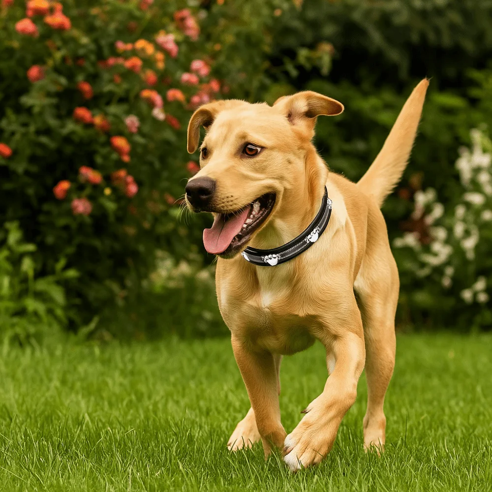 Leather Reflective Dog Collar Metal Buckle Soft Dog Footprint Collar Adjustable Decorative Dog Necklace Pet Daily Necessities