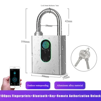 OKLOCK APP + Program + Fingerprint + Key Padlock Smart 100pcs Fingerprints Lock Phone Bluetooth Remote Authorization Unlocking 1