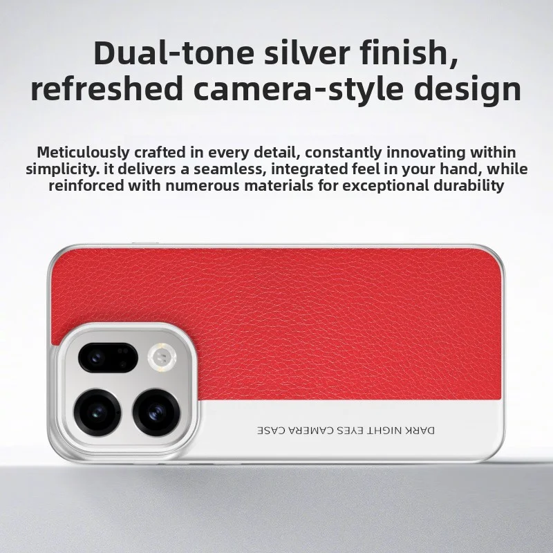 Fashionable Hard PC+PU Camera Lens Protective Back Cover Case