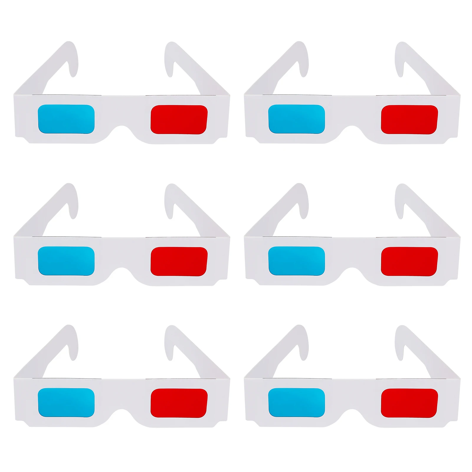 30pcs Disposable 3D Glasses 3D Cardboard Eyeglasses Anaglyph Movie Glasses Universal