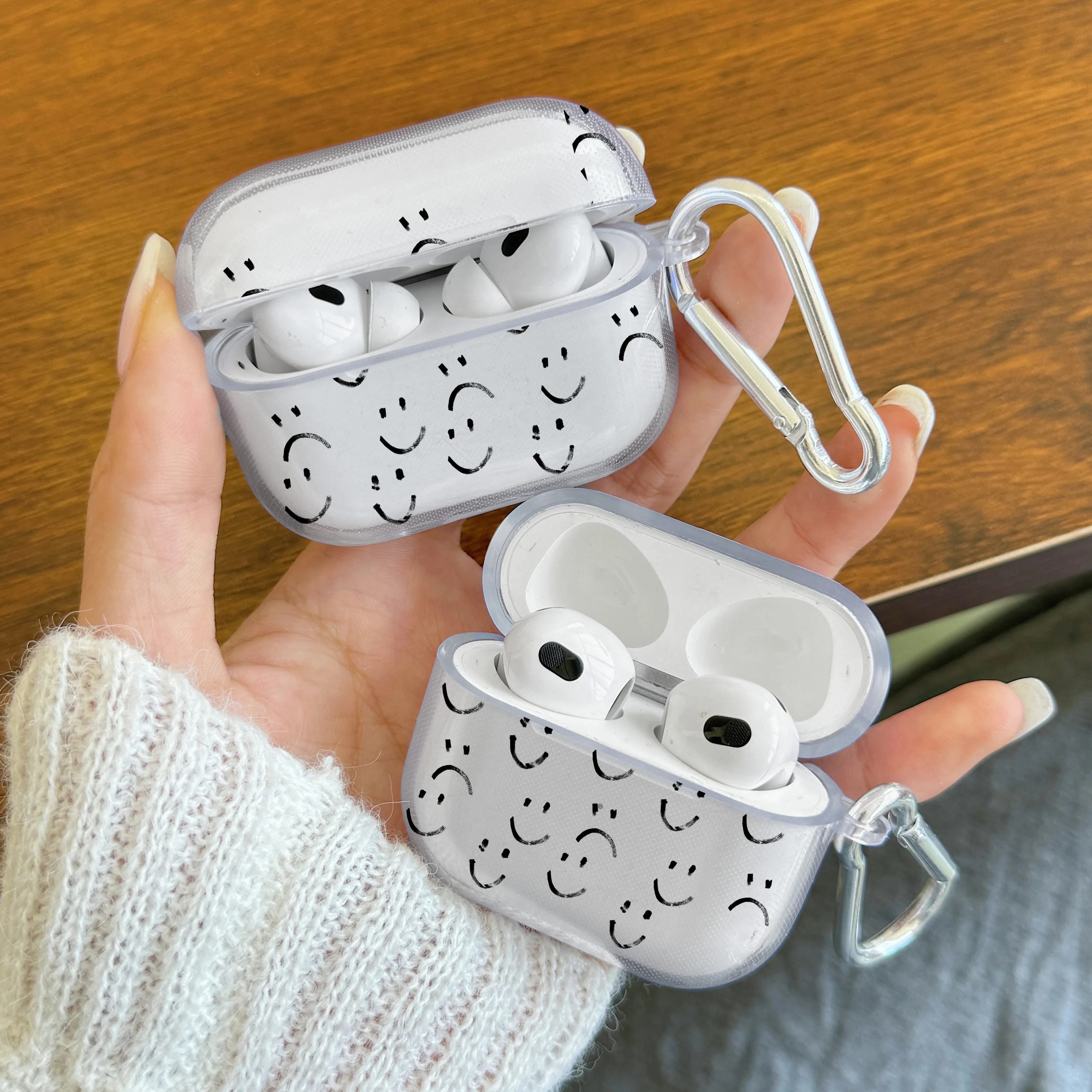 Clear Silicone AirPods Case with Keychain Protector Cover