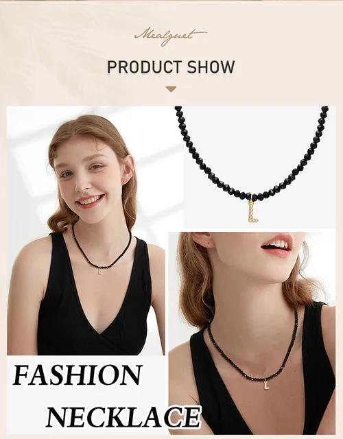 Collana Con Iniziale ORGYAML - Perline Colorate E Ciondolo Lettera, Regolabile, Regalo Per Donne E Ragazze - Foto 3