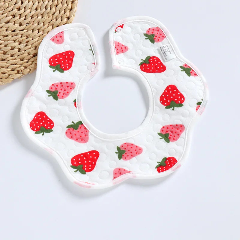 Newborn Baby Boy Girls Cute Saliva Towel Cotton Infant Round Feeding Double Layer Bandana Bibs 360 Degree Waterproof Floral Bib new born baby accessories	 Baby Accessories