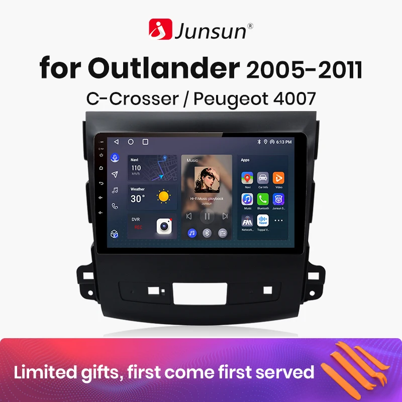 

Junsun V1 AI Voice Wireless CarPlay Android Auto Radio for Mitsubishi Outlander xl 2 2005-2011 for Citroen C-Crosser 4G Car