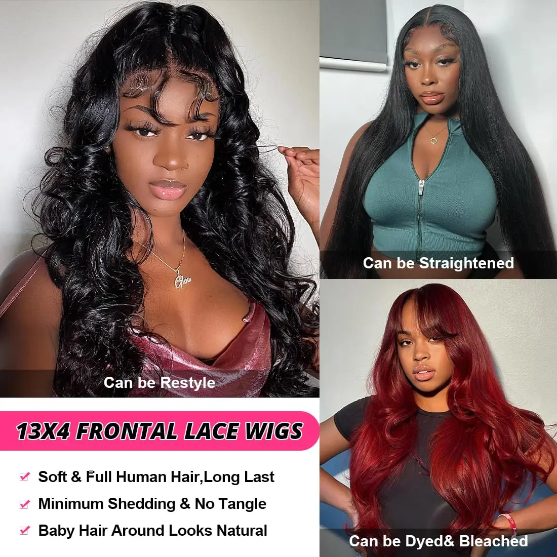 Human Hair Wigs Lace Frontal Body Wave For Women 26 28 30inches 13X4 HD Pre-cut 100% human hair