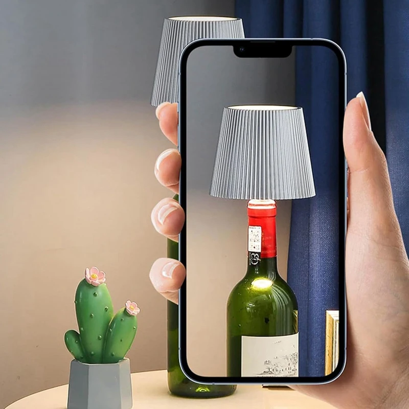 LED Wine Bottle Wireless Bottle Lamp Shade For Liquor Bottles 3 Color Stepless Dimming Wine Lights For Bars