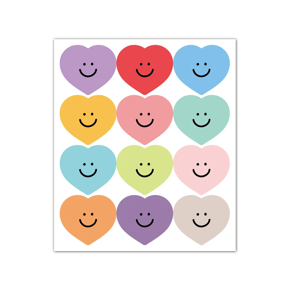 120 개/갑/팩 귀여운 스티커 하트 모양의 예술 장식 접착 스티커 DIY 베이킹 Scrapbooking Kawaii 스티커 라벨 편지지