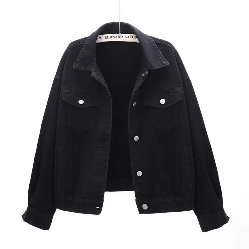 2021 Spring Summer New Color Thin Denim Coats Women Short Korean Loose Bf Long-sleeved Jackets Female Casual Solid Tops Fashion