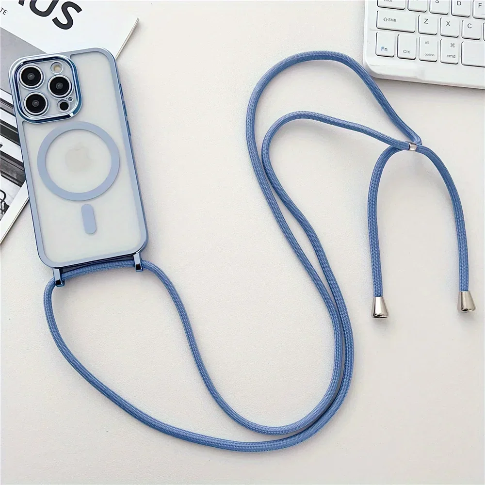Crossbody Lanyard Plating Phone Case Image 8