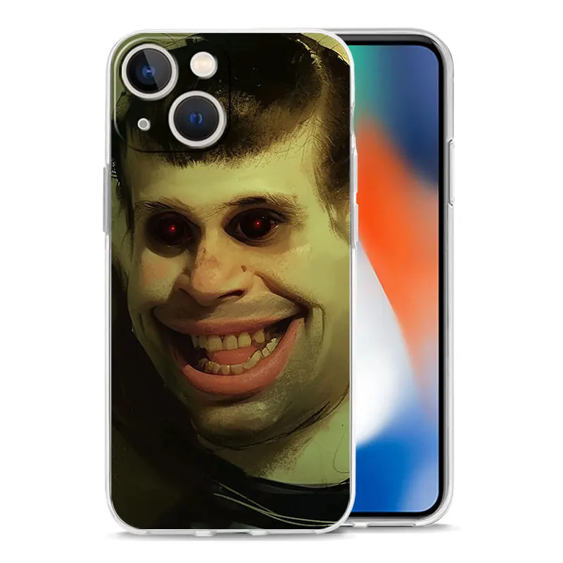 Soft TPU Transparent Phone Case Cover with Humorous Ugly Man Design