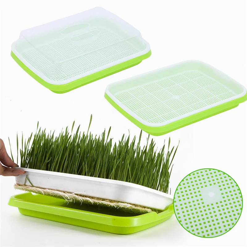 Seed Germination Sprouter Tray Soil-Free Big Capacity Microgreens Hydroponic Tray For Sprouts Wheatgrass Pots Seedling Planting