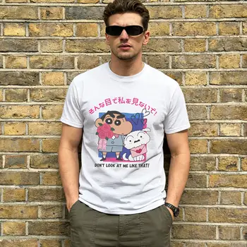 Maglietta da uomo Crayon Shin-chans, divertente t-shirt a maniche corte con scollo rotondo, in cotone, taglie forti