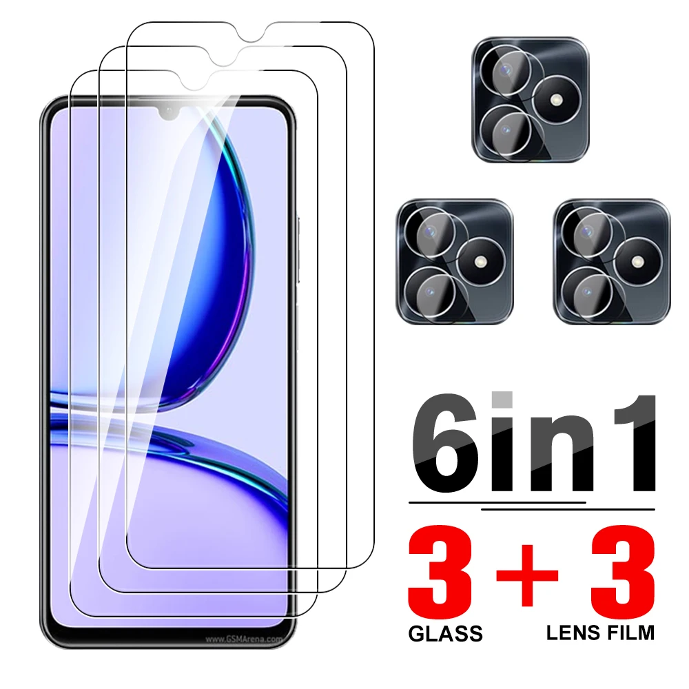 

Защитное стекло 6 в 1 для Realme C53 6,74 дюйма, закаленная пленка для RealmI c 53 53c realmec53, защитные пленки для экрана и объектива камеры