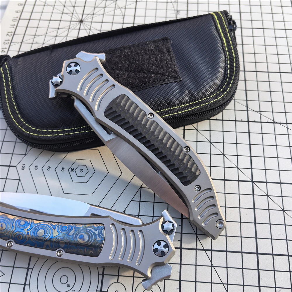 Folding Knife VG10 Blade TC4 Titanium Alloy Handle Gasket Camping Outdoor Survival Tactics Hunting Knife EDC Defense Tool 6