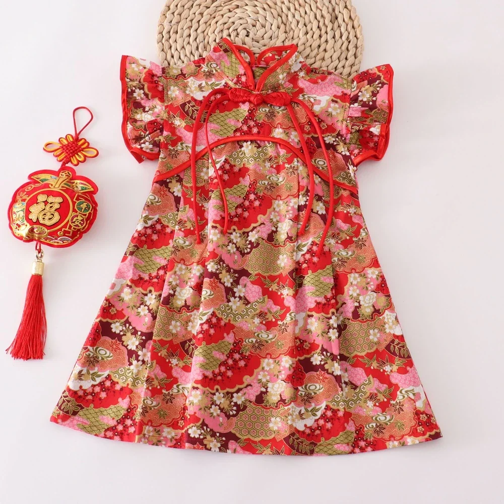 Fashion Girls Dresses Casual Perform Outfit Baby Qipao Chinese Dress Summer Kids Cheongsams Costume Vestido Girl Clothes girls dress,princess costume,kids clothes