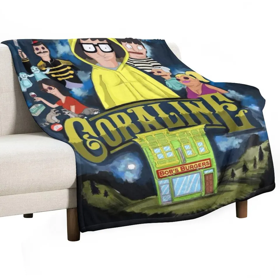 Cozy Cartoon Burger Flannel Throw Blanket