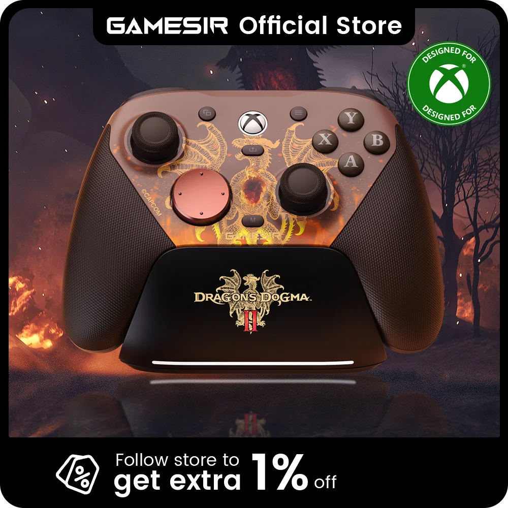 Controle GameSir G7 Pro Dragon's Dogma II para Xbox com Dock Inteligente, Efeito