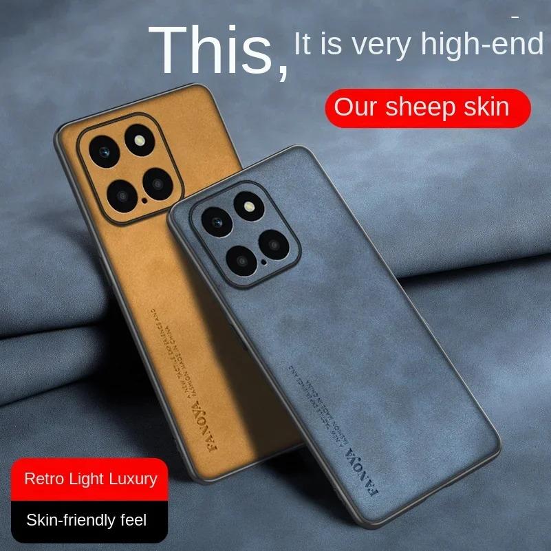Luxury Leather Skin Feel Shockproof Case with Camera Protection