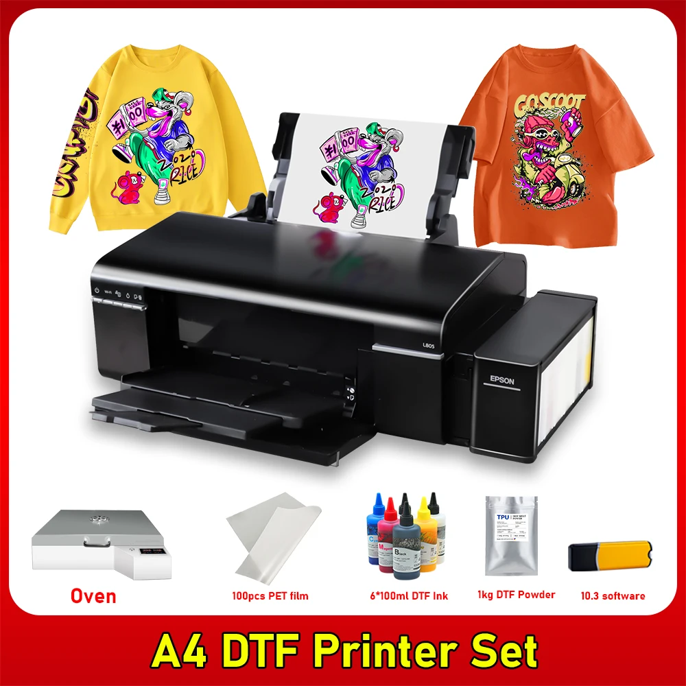 A4 DTF Printer Bundle Epson L805 Converted DTF Printer Direct Transfer