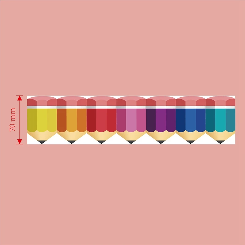 Bulletin Borders Stickers,Pencils Border Trim, 65.6Ft Back-To-School Decoration Borders for Black Board Trim Decoration