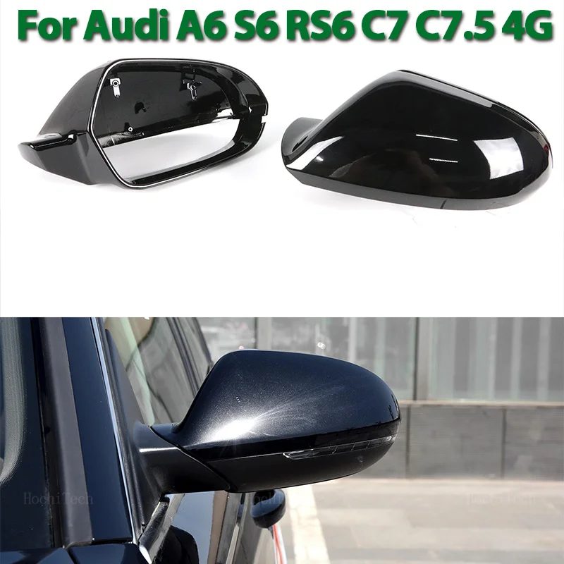 

Крышка для автомобильного зеркала заднего вида из углеродного волокна, крышка для бокового зеркала заднего вида, оболочка для Audi A6 S6 RS6 C7 C7.5 2011-2018, замена