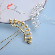 

Ladies Chinese Retro Hairpin Pearl Hairpin Girl Hairpin Hairpin Ancient Costume Jewelry Crystal Ink Blue Hair Accessories